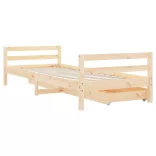 tömör fenyőfa gyerekágykeret fiókokkal 90 x 200 cm