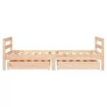 tömör fenyőfa fiókos gyerekágykeret 80 x 160 cm