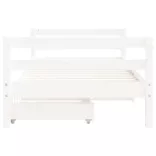 fehér tömör fenyőfa fiókos gyerekágykeret 80 x 160 cm