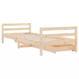 tömör fenyőfa gyerekágy keret fiókkal 90x190 cm