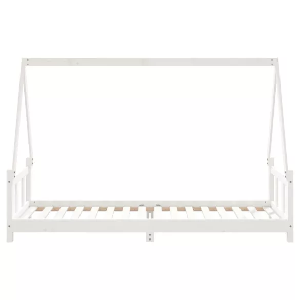 fehér tömör fenyőfa gyerekágykeret 90 x 200 cm