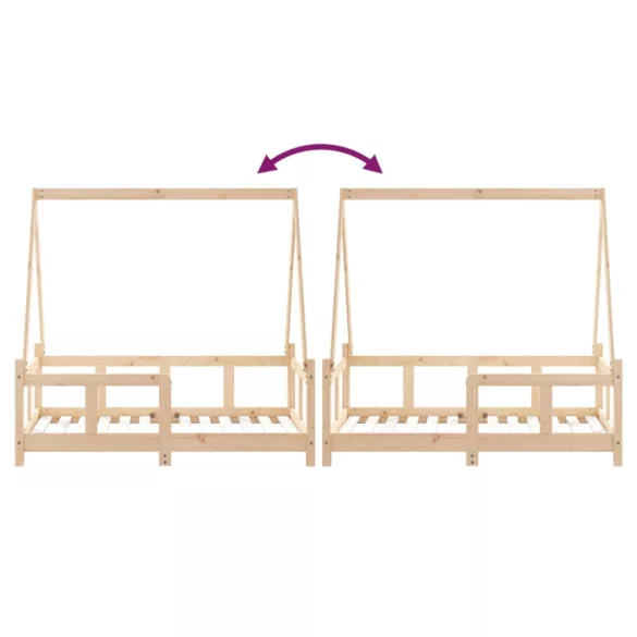 tömör fenyőfa gyerekágykeret 70 x 140 cm