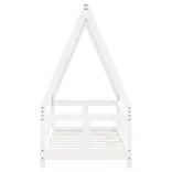 fehér tömör fenyőfa gyerekágykeret 70 x 140 cm