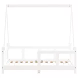 fehér tömör fenyőfa gyerekágykeret 70 x 140 cm