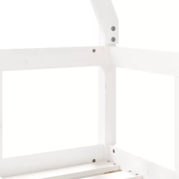 fehér tömör fenyőfa gyerekágykeret 70 x 140 cm