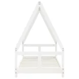 fehér tömör fenyőfa gyerekágykeret 80 x 160 cm