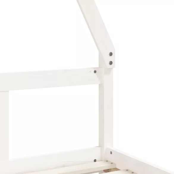 fehér tömör fenyőfa gyerekágykeret 80 x 160 cm