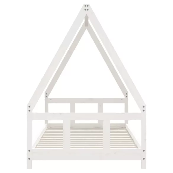 fehér tömör fenyőfa gyerekágykeret 90x190 cm