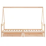 tömör fenyőfa gyerekágykeret 80 x 200 cm