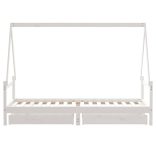 fehér tömör fenyőfa gyerekágykeret fiókokkal 80 x 200 cm