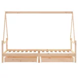 tömör fenyőfa gyerekágykeret fiókokkal 90 x 200 cm