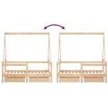 tömör fenyőfa gyerekágykeret fiókokkal 70 x 140 cm