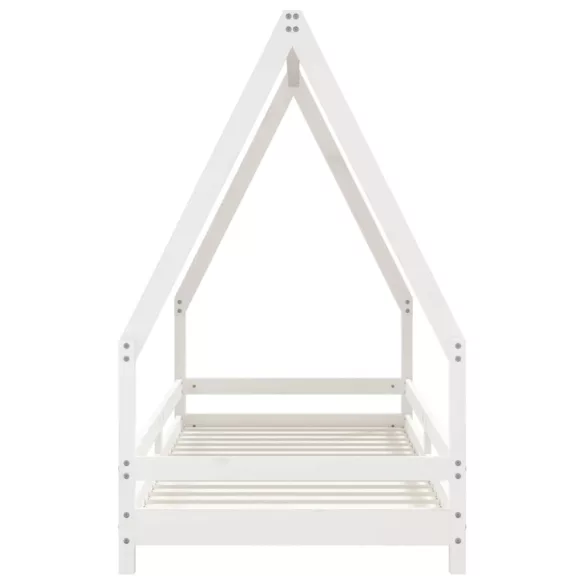 fehér tömör fenyőfa gyerekágykeret 80 x 200 cm