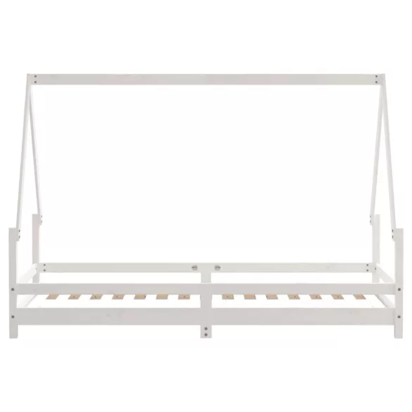 fehér tömör fenyőfa gyerekágykeret 80 x 200 cm