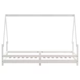 fehér tömör fenyőfa gyerekágykeret 90 x 200 cm