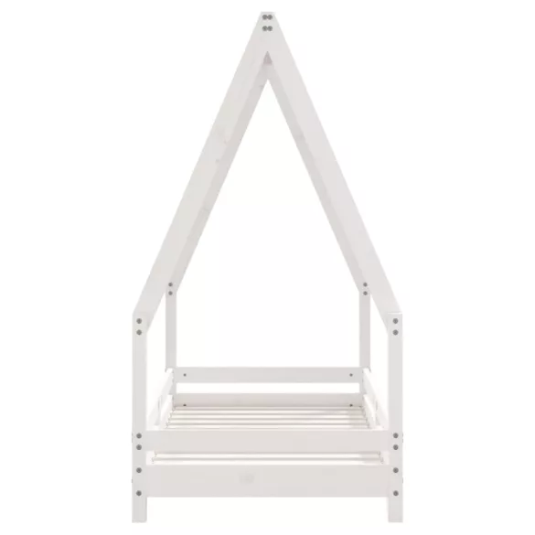 fehér tömör fenyőfa gyerekágykeret 70 x 140 cm