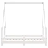 fehér tömör fenyőfa gyerekágykeret 70 x 140 cm