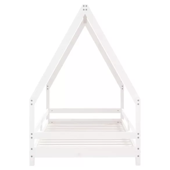 fehér tömör fenyőfa gyerekágykeret 90x190 cm