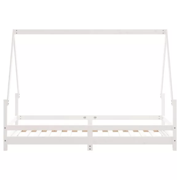 fehér tömör fenyőfa gyerekágykeret 90x190 cm