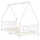 fehér tömör fenyőfa gyerekágykeret 90 x 200 cm