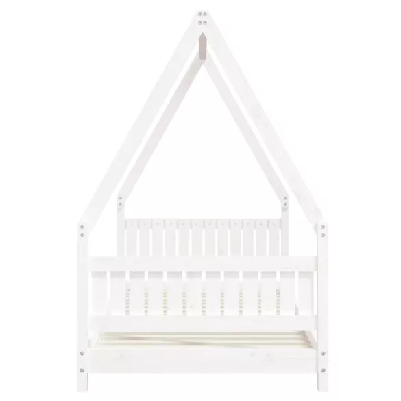 fehér tömör fenyőfa gyerekágykeret 90 x 200 cm