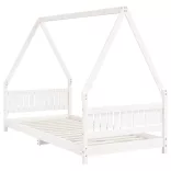 fehér tömör fenyőfa gyerekágykeret 90 x 200 cm