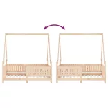 tömör fenyőfa gyerekágykeret 70 x 140 cm