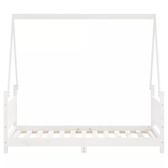 fehér tömör fenyőfa gyerekágykeret 80 x 160 cm