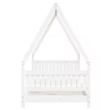 fehér tömör fenyőfa gyerekágykeret 90x190 cm