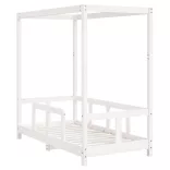 fehér tömör fenyőfa gyerekágykeret 70 x 140 cm