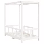 fehér tömör fenyőfa gyerekágykeret 70 x 140 cm