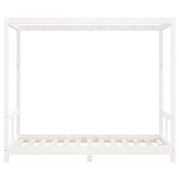 fehér tömör fenyőfa gyerekágykeret 80 x 160 cm