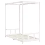 fehér tömör fenyőfa gyerekágykeret 90x190 cm