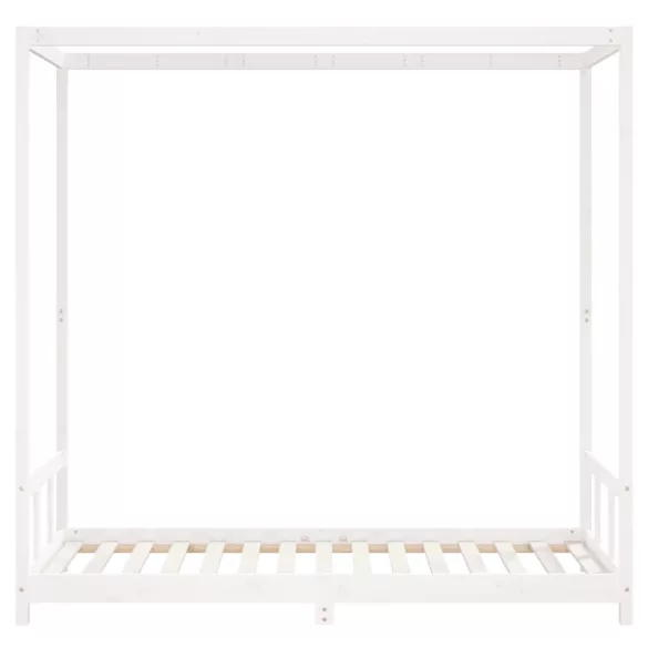 fehér tömör fenyőfa gyerekágykeret 90x190 cm