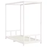 fehér tömör fenyőfa gyerekágykeret 90x190 cm