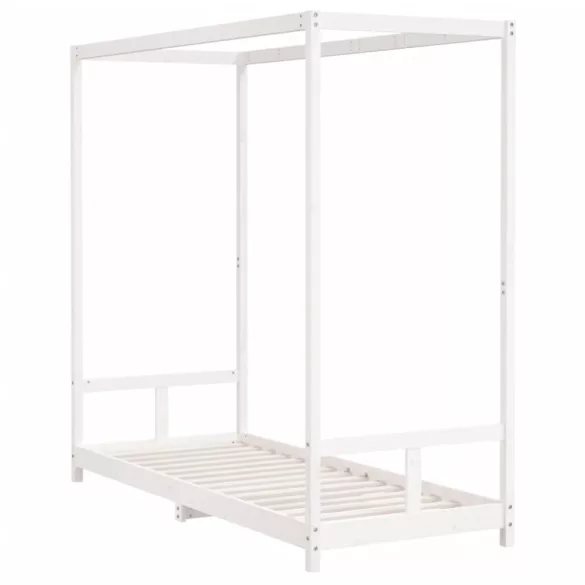 fehér tömör fenyőfa gyerekágykeret 80 x 200 cm