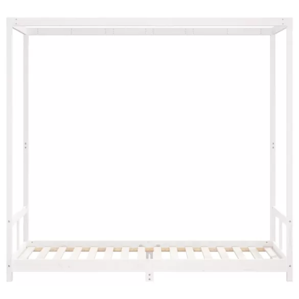 fehér tömör fenyőfa gyerekágykeret 80 x 200 cm