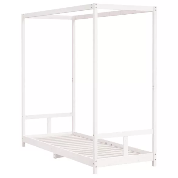 fehér tömör fenyőfa gyerekágykeret 80 x 200 cm