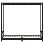 fekete tömör fenyőfa gyerekágykeret 80 x 200 cm