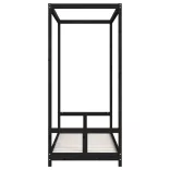 fekete tömör fenyőfa gyerekágykeret 80 x 200 cm