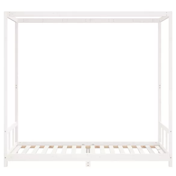 fehér tömör fenyőfa gyerekágykeret 90 x 200 cm