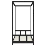 fekete tömör fenyőfa gyerekágykeret 90 x 200 cm