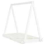 fehér tömör fenyőfa gyerekágykeret 70 x 140 cm