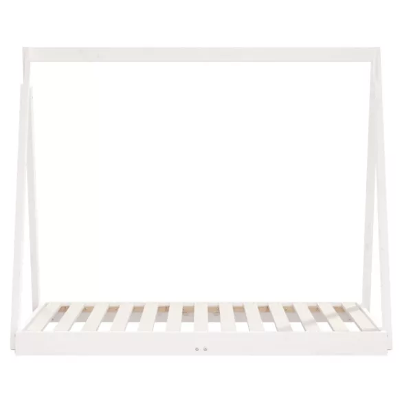 fehér tömör fenyőfa gyerekágykeret 70 x 140 cm