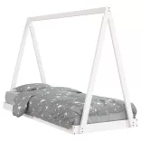 fehér tömör fenyőfa gyerekágykeret 80 x 200 cm