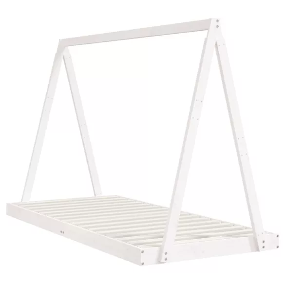 fehér tömör fenyőfa gyerekágykeret 90 x 200 cm