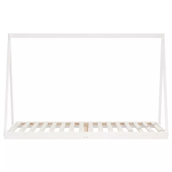 fehér tömör fenyőfa gyerekágykeret 90 x 200 cm