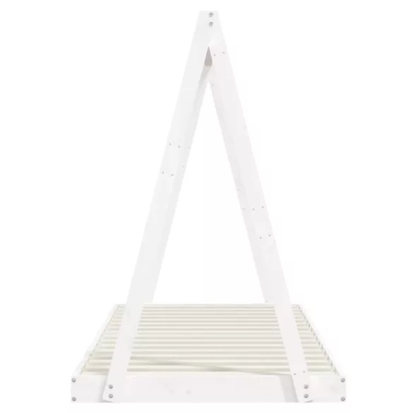 fehér tömör fenyőfa gyerekágykeret 90 x 200 cm