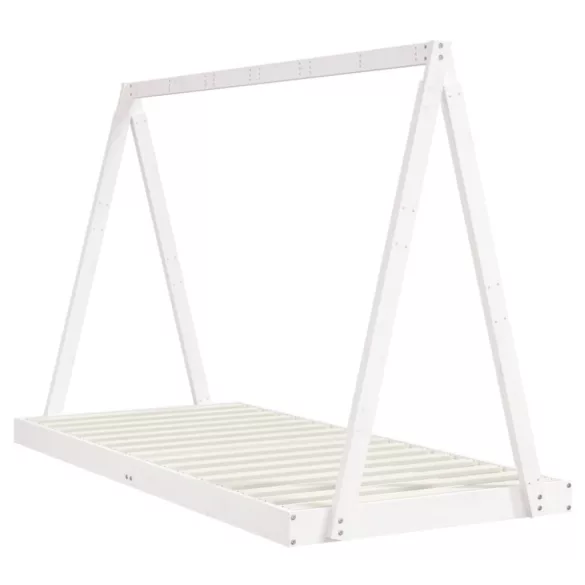 fehér tömör fenyőfa gyerekágykeret 90 x 200 cm