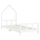 fehér tömör fenyőfa gyerekágykeret 90x190 cm